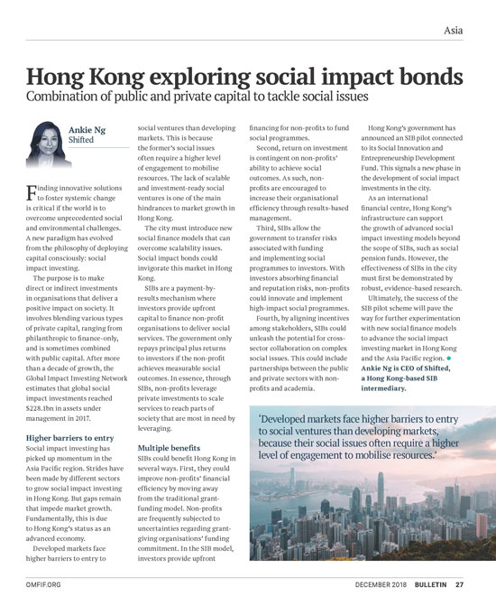 Hong Kong exploring social impact bonds Hong Kong exploring social impact bonds